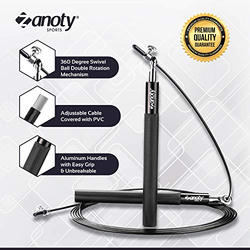 ZANOTY Jump Rope for Fitness - Tangle Free Skipping Rope both for Men