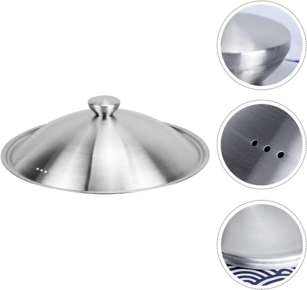 Glas Topf Topf Deckel Bratpfanne Deckel Edelstahl Topf Universal Pfannendeckel Topfdeckel Bratpfanne Deckel Abdeckung Universal Pfannen Topfdeckel Bratpfanne Deckel Silikon Kochutensilien-38 cm