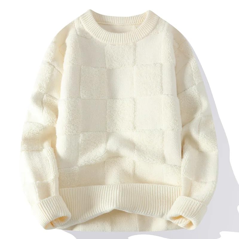 Men Harajuku Knitted Hip Hop Streetwear Knitted Pullover Oversized Casual O-Neck Vintage Sweaters4