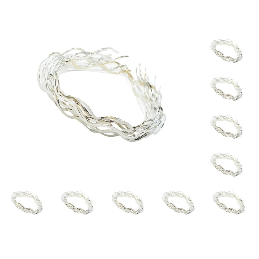10 diademas para el pelo onduladas de plata pura, 10 unidades, accesorios para el cabello, 2,5 mm, 10 unidades