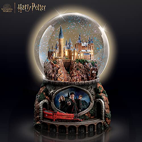 The Bradford Exchange Harry Potter Hogwarts Express Musical Snow Globe, Light-Up Castle, Moving Train with Hedwig\'s Theme - Thumbnail 3