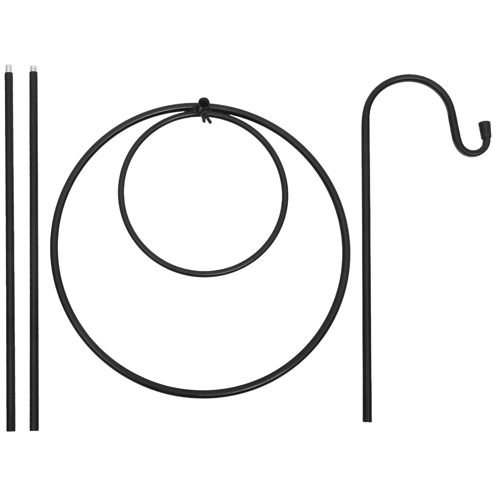 Crochet Suspendre en Fer Noir pour Jardin Extérieur, Crochet Incurvé Antirouille, Installation Solide pour Décoration de Parc et Plantes Suspendues