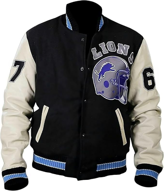 CLASSIC LEATHER Hills Cop Axel Foley Varsity Jacket | New Baseball Letterman Bomber Detroit Beverly lions Jacket