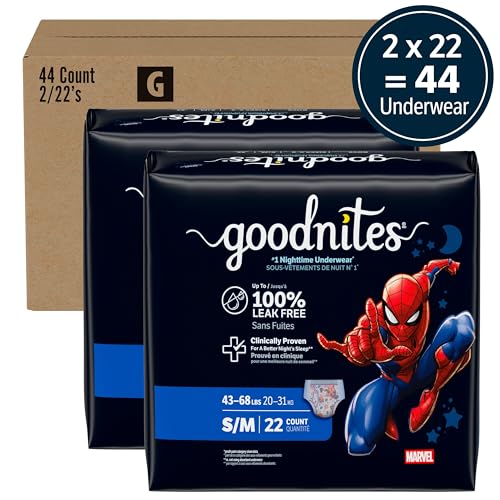 GoodNites Boys Nighttime Underwear, Size S/M, 44 Ct, 2 Packs of 22 - image 2