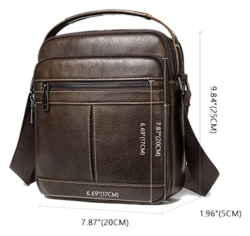 Small Messenger Bag for Men Retro Handbag, Tablet Handbag Cowhide Leather Small Messenger Outdoor Sports Vintage Shoulder Crossbody Bag rk Satchel Travel rk Business Portfolio Shoulder4