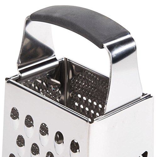 Image of TableCraft SG205BH, Cash & Carry Back Of The House Box Grater, Large 9 inch Size, 4-Sided Tapered Design, Anti-Slip Base, Dishwasher Safe, Stainless Steel, Ideal for Shredding Veggies and Grating Cheese