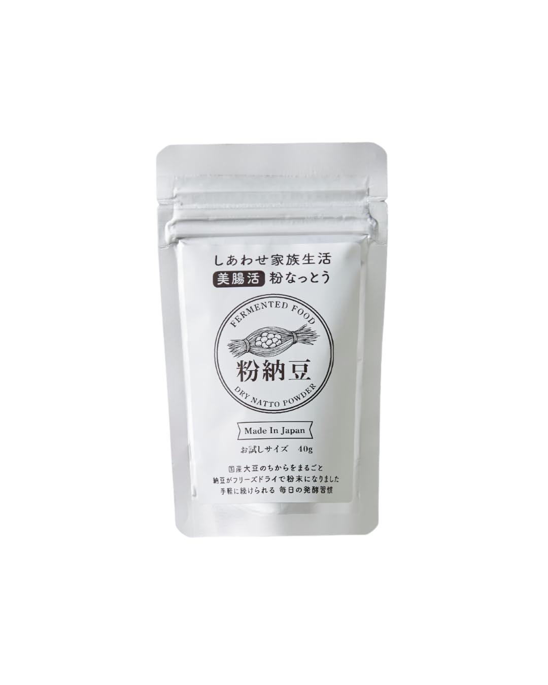 Amazon.co.jp: しあわせ家族生活 美腸活 粉なっとう 40g×1袋 国産大豆