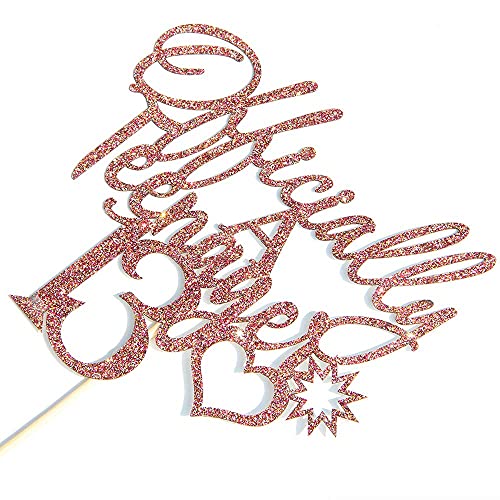 Image of FestikoRose Gold Glitter 13 Cake Topper - 13th Birthday Cake Decorations - 13th Birthday Party Decorations for Teens - Happy 13th Birthday Cake Topper