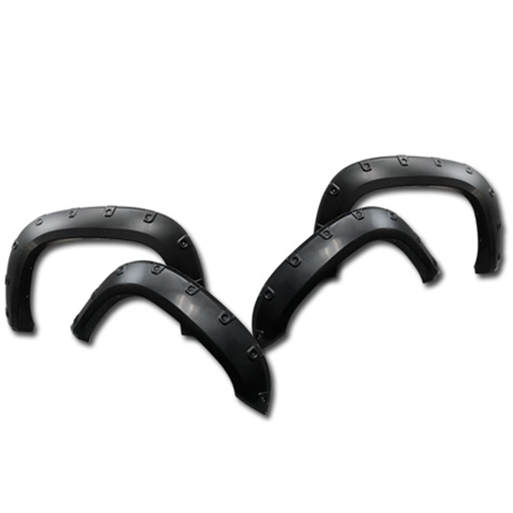 for 2007-2013 Chevy Avalanche 4Pc Fender Flares Kit - Driver Passenger Wheel Cover Black Pocket Rivet Style