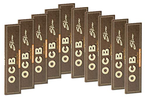 OCB 10x Unbleached Virgin Slim King Size Papers ungebleichte Blättchen