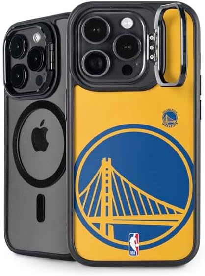 Skinit Kickstand Phone Case Compatible with iPhone 16 Pro - Officially Licensed NBA Golden State Warriors Black Animal Print Design