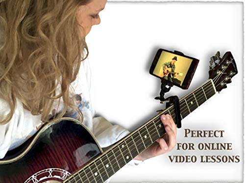 Smart-Po Smartphone Guitar Capo | Android And Iphone Compatible Dock Headstock Neck Clamp | Cell Phone Holder Aid Musicians | Electric Or Acoustic Guitars #TOP4