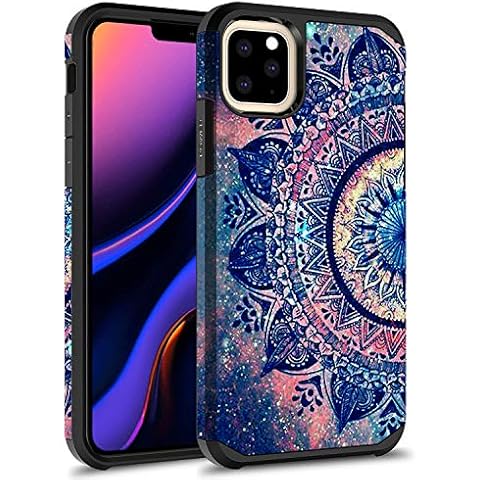 Rosebono Compatible with iPhone 11 Case, Slim Hybrid Dual Layer Shockproof Hard Cover Graphic Fashion Cute Colorful Silicone Skin Cover Armor Case for iPhone 11 (Mandala) Cover