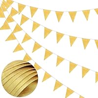 Banderines de Tela Dorada, banderines de 66 pies con 52 Banderas