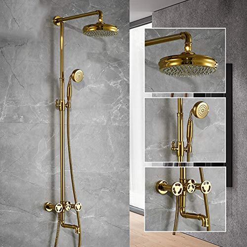 Robinet de douche mural double poignée en laiton pour régler facilement la température