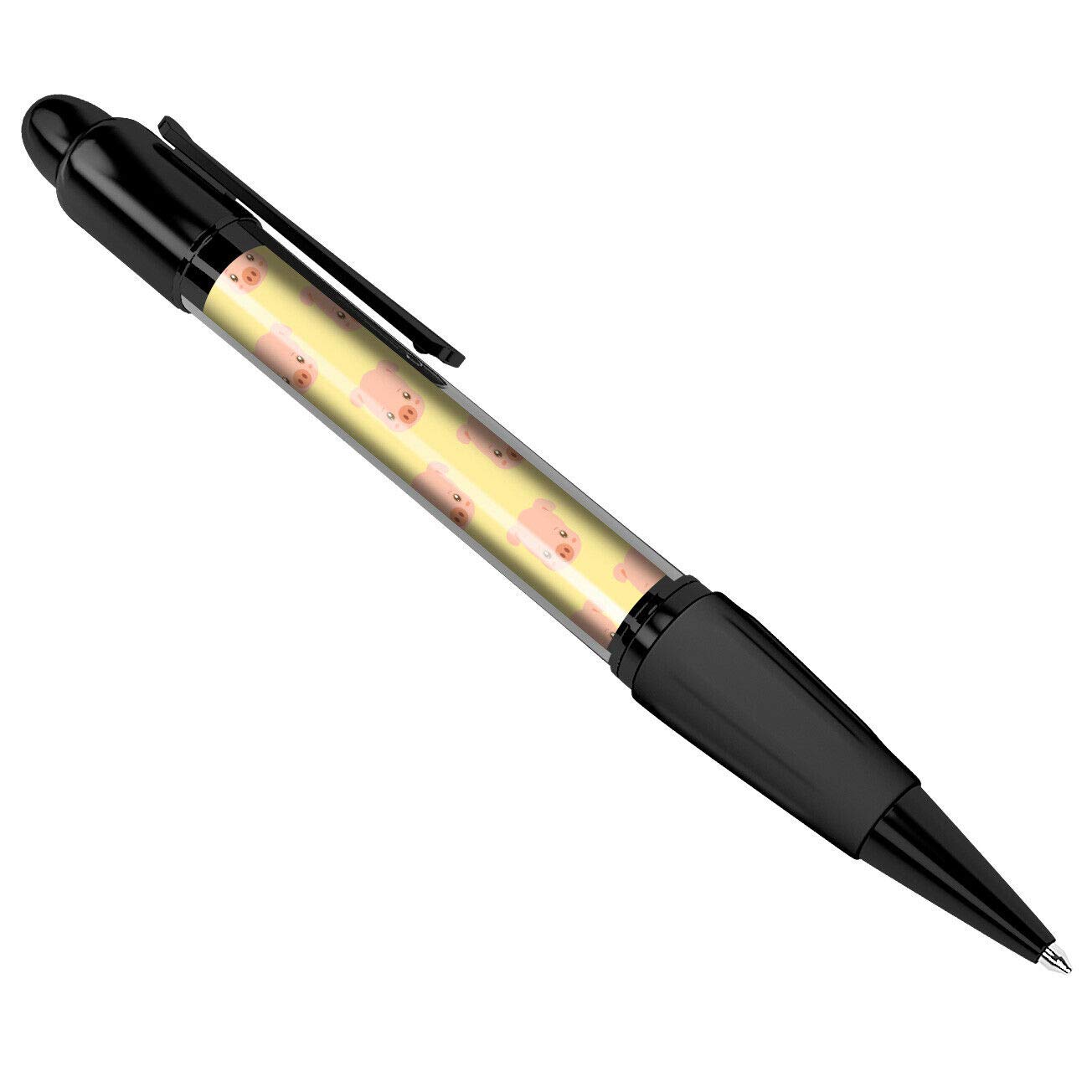 DV DESIGN Cute Pink Piglets Black Ballpoint Pen Pig Farm Animal Yellow #14413