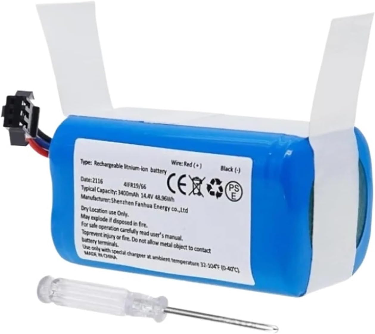 Rechargeable Battery,Compatible For AIRROBO, P20 91069 Robot Vacuum Cleaner Battery 14.4V 3400mAh