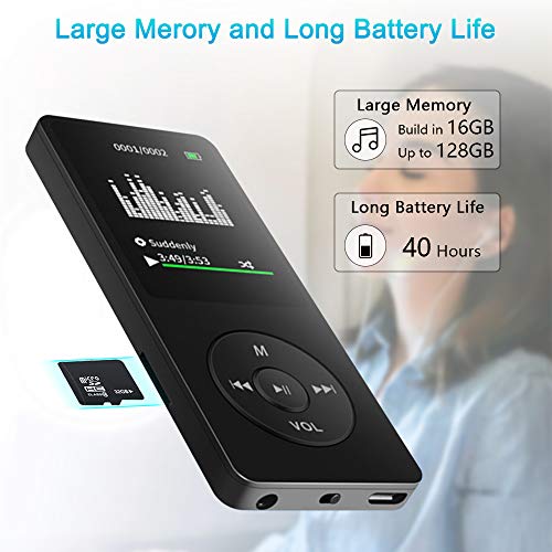 MP3 Player, MP3 Music Player,Build-in Speaker, Portable HiFi Music Player for Kids, with 1.8" Screen, Expandable up to 128GB, Ultra Slim Mp4 Mp3 Audio Players with FM Radio,Voice Recorder, Video