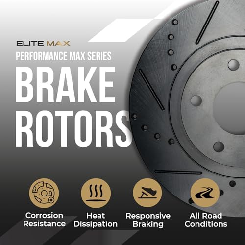 MAX Advanced Brakes - Brake Kit For 2011-2022 Jeep Grand Cherokee, Dodge Durango (13.78" Dia Fr Rotors)| Carbon Ceramic Brake and Rotor Kit Front and Rear| Drilled Slotted Brake Rotors - 5