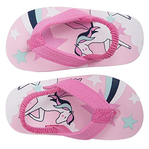 Image of Boys Girls Strap Flip Flops Sandals Cute Cartoon Unicorn Shark Toddler Flip Flop Kids Pool Beach Flat Slide Summer Water Shoes