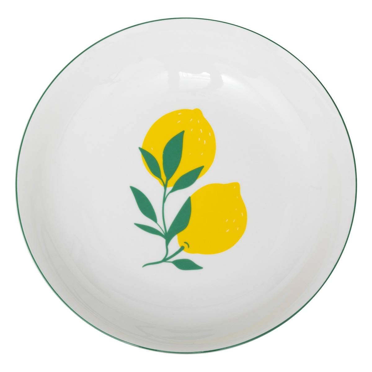 Secret de Gourmet - Lote de 6 platos hondos de porcelana "limón" d20cm