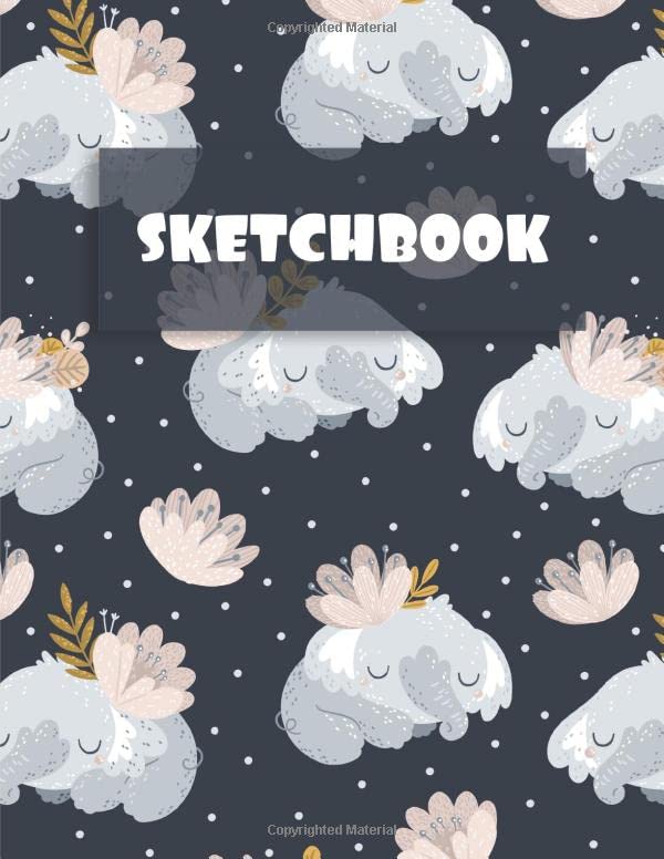 Sleeping Elephant Sketchbook: Draw Anything and Everything in the Cutest Baby Elephant Notebook with Darken Soft Cover