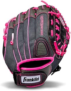 Franklin Sports Girls Softball Glove - Women's Windmill Fastpitch + Slowpitch Softball Glove - Pink Softball Mitt - Right Hand Throw Adult + Youth - 11