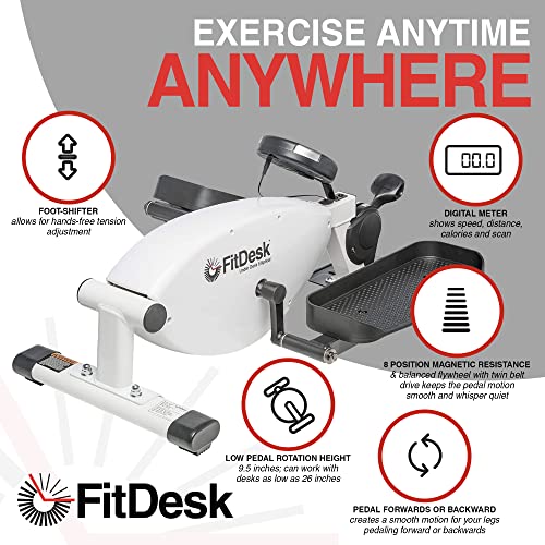 Fitdesk Under Desk Elliptical - Exercise Machine With Magnetic Resistance For Quiet, Fluid Motion - Under The Desk Elliptical Machine With Foot Shifter - Under Desk Exercise Equipment For Adults #TOP4