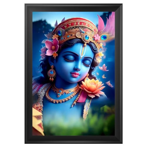 Peinture murale Tongari Laddu Bal Gopal Krishna cadeau idéal crémaillère
