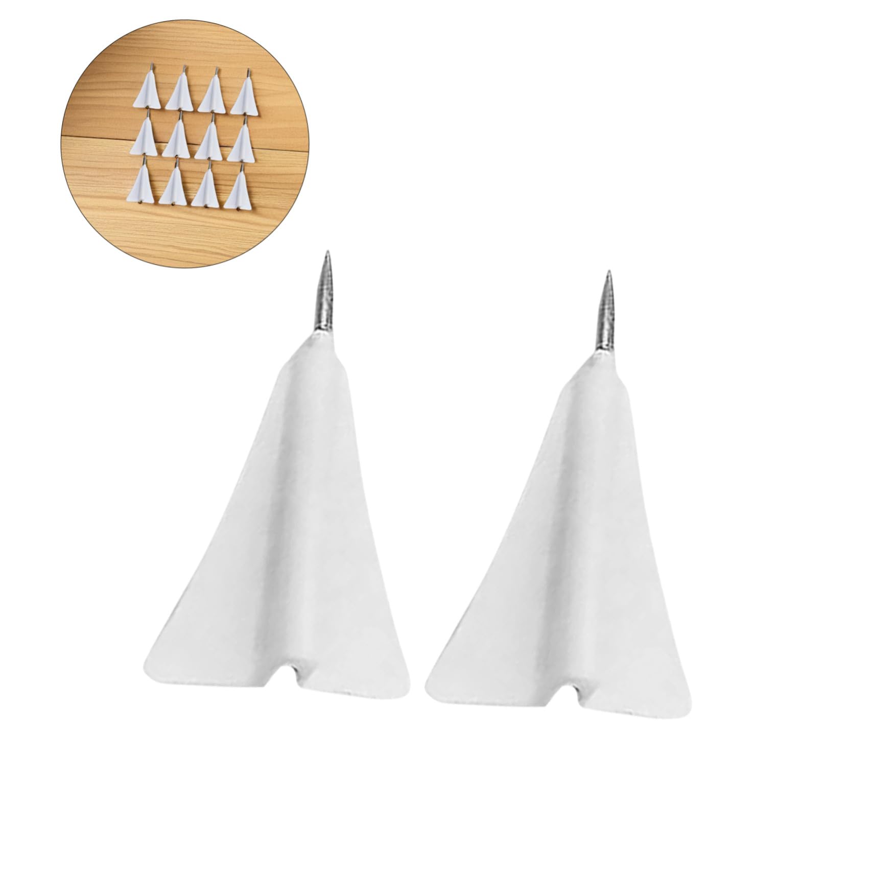 Puntine da Disegno a Forma di Aereo 12 Pezzi Abs Acciaio | Bianco, per Mappe e Bacheche, Design Creativo Compatto, Facile da Usare e Riporre