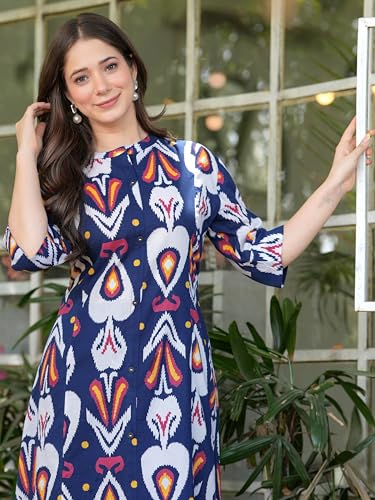 Image of rytras Women's Cotton A-Line Kurta Set with Palazzo Pants