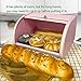 KL X458 Pink Bread Box Roll Top, Metal Bread Box for Kitchen Countertop, Large Capacity, Keeps Bakery Items Fresh Longer, Bread Bin for Kitchen Countertop, Breadbox to Store Cookies, Bagels, Muffins