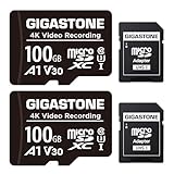 GIGASTONE 100GB Micro SD Card 2-Pack, A1 V30 4K Video Recording, Compatible with Security Camera, Dash Cam, Drone, 100MB/s MicroSDXC Memory Card UHS-I, with Adapter