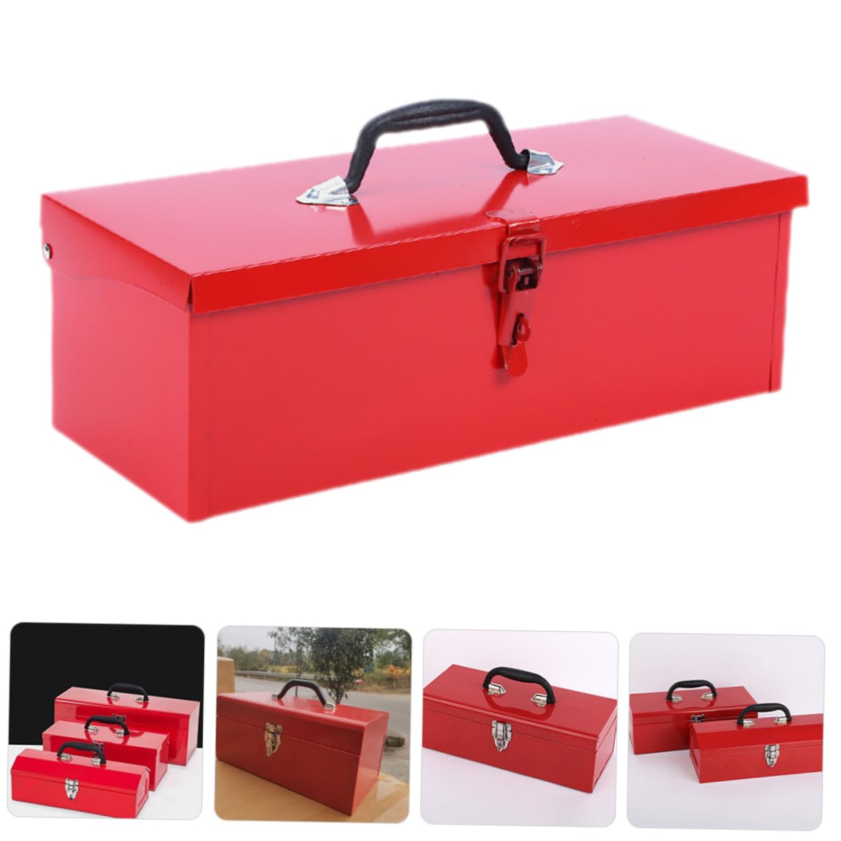 Cassetta Attrezzi in Lamiera, Monostrato, Portatile, Rosso | Acciaio Laminato a Freddo, Classificazione Ordinata, Facile da Trasportare, Spazio Singolo per Accessori e Utensili