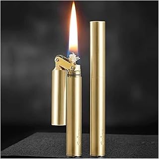 CWYP-MS Modeling Traditional Flint Wheel Kerosene Cigarette Lighter, Male Father Windproof Brass Lighter (Fuel not Included)