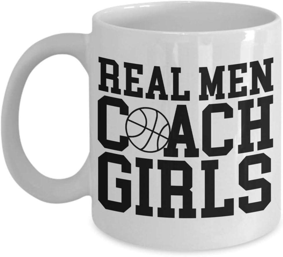 Funny Basketball Lover Mug Real Men Coach Girls Gifts for Basketball Sports Coaches Players Fans Novelty Coffee Tea Cup Gift Idea for Him
