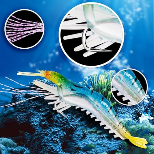 Image of Fishing Lures, 7-Piece Simulated Bait Set with Luminous Features for Night Fishing, Versatile Fishing Hooks for Freshwater and Saltwater Anglers, Multi-Species Targeting Fishing Accessories
