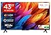 TCL 108 cm (43 inches) Metallic Bezel-Less Series 4K Ultra HD Smart LED Google TV 43V6B (Black)