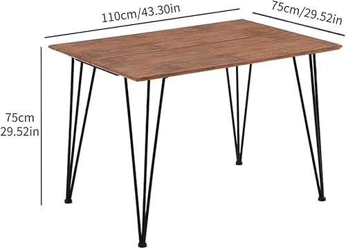 Niern Wood Dining Table With Metal Hairpin Legs,Rectangle Farmhouse Kitchen Table For Dining Room Living Room,Brown #TOP2