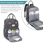 Diaper-Bag-Backpack-RUVALINO-Neutral-All-in-One-Baby-Bags-for-Boy-Girl-Multifunction-Large-Travel-Backpack-with-Portable-Changing-Pad-Stroller-Straps-Pacifier-Case-and-Insulated-Pockets-Dark-Gray