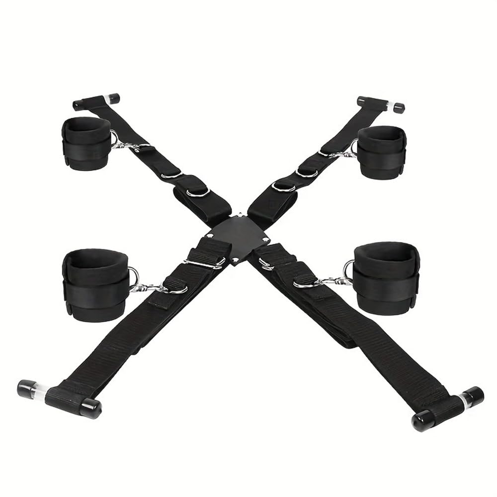 Kit di cinghie regolabili per allenamento con altalena per porta a sospensione Yoga per partner romantici - Nero