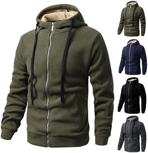 CrystErzoix Felpa Pile Uomo Invernale con Cappuccio Hoodie Pullover Casual Felpa Termica Calda Sportiva con Tasca a Marsupio, Caramello S