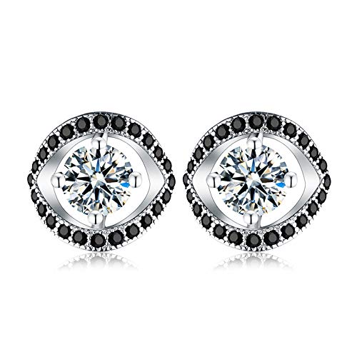 Bijoux femmes argent 925 clous spinelle noir le cadeau de fiançailles idéal