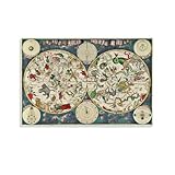 Photo Gallery bijoot retro map art - stampe su tela di riproduzione di immagini di opere d arte su tela da parete per decorazioni per casa e ufficio 16x24 pollici (40x60 cm) Photo Gallery bijoot retro map art - stampe su tela di riproduzione di immagini di opere d arte su tela da parete per decorazioni per casa e ufficio 16x24 pollici (40x60 cm)