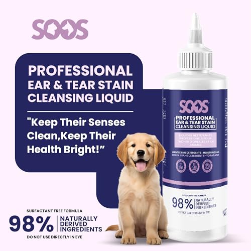 Image of SOOS Pet Natural Ear and Eye Stain Cleansing Liquid for Dog & Cat - Cleaning Your Pets Ears and Eyes - 120ml