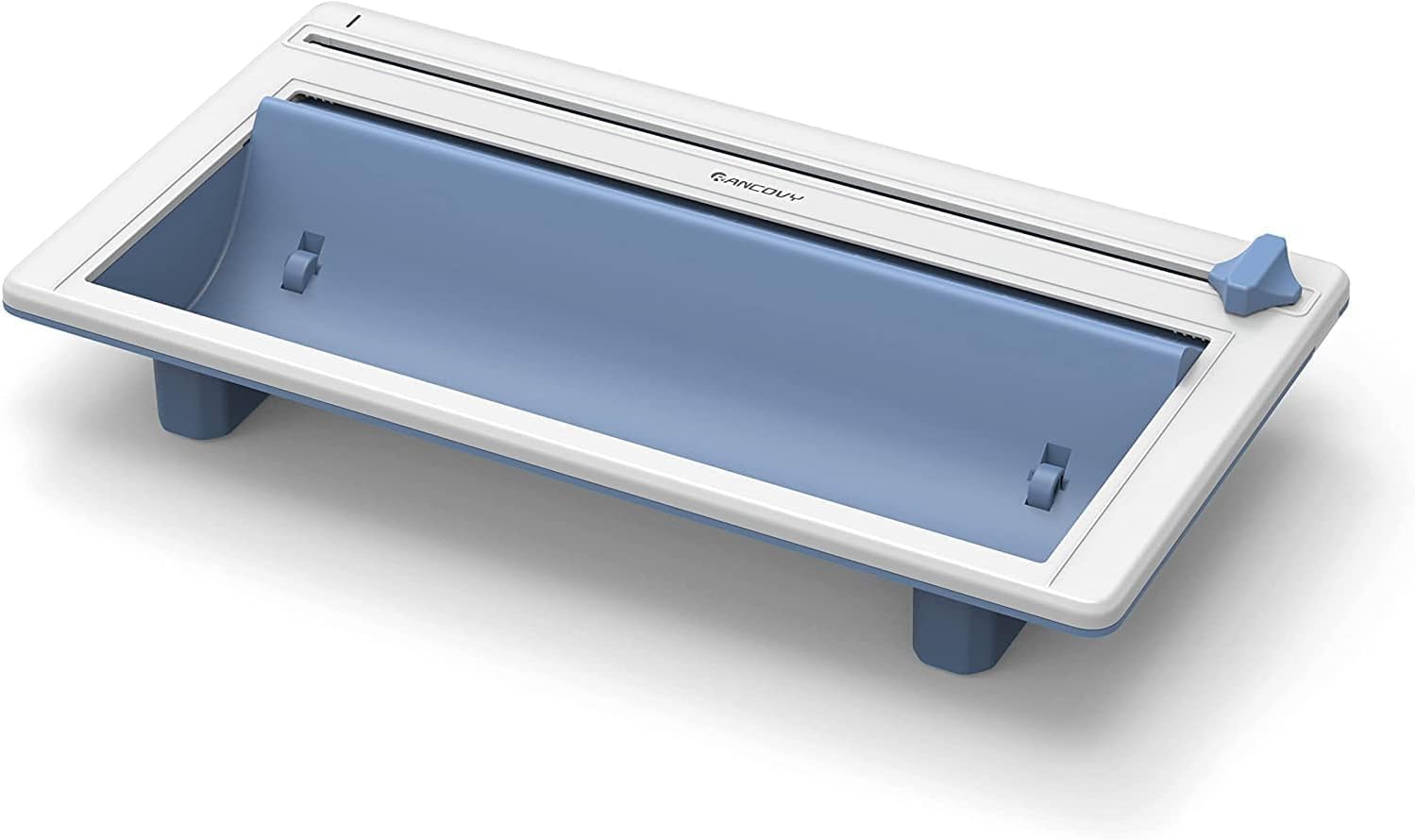Blue and White RANCOVY Vinyl Roll Holder with Trimmer for Cricut Maker 3 and Cricut Explore 3, Perfect for Clean Precise Cuts of Smart Vinyls and Heat Transfer Vinyl Iron On