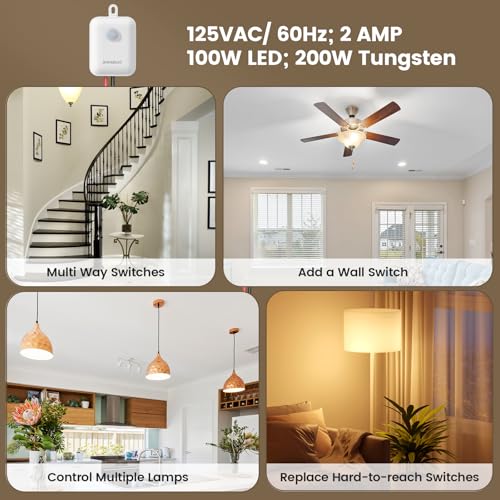 Image of SURAIELEC Wireless Light Switch Receiver Kit, No Neutral Wire for Old Homes