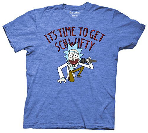 Rick And Morty Tiny It's to Get Schwifty Mens Adult T-shirt (Small,Royal Heather)