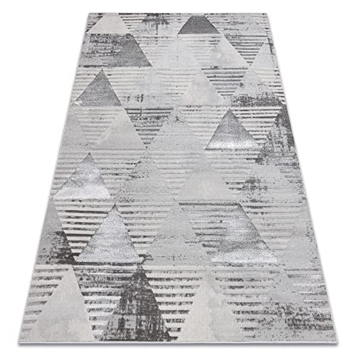 rugsx Alfombra Lira Triángulos, Geométrico, Estructural, Moderno, Glamour - Gris 80x150 cm