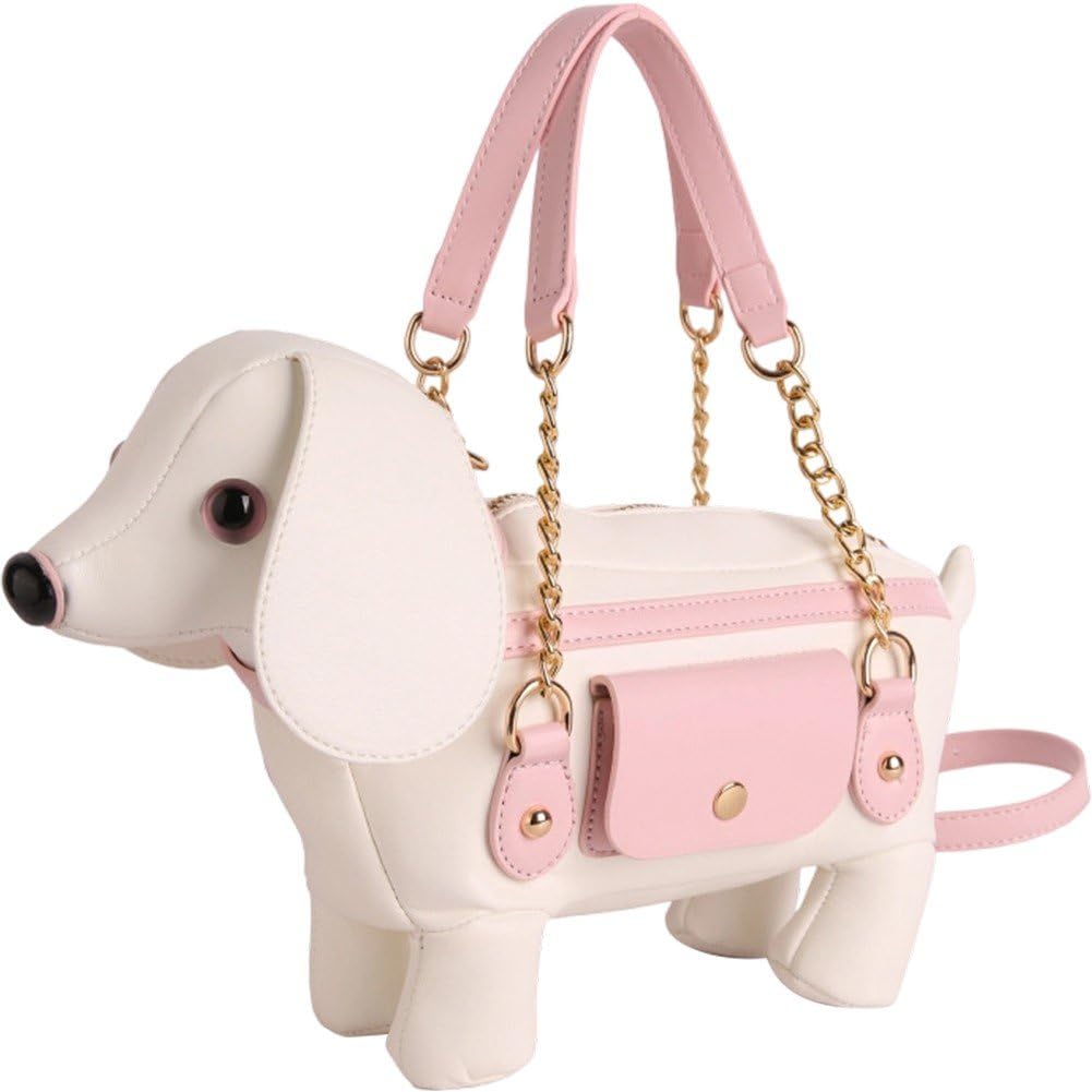 Sac à main bandoulière en cuir PU imprimé chien chic pour femmes